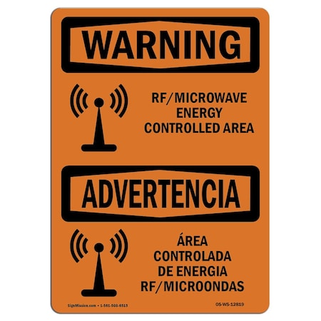 Signmission OSHA Sign, Rf Microwave Energy Controlled Area, 10in X 7in Alum, 10" W, 7" H, Lndscp, A-710-L-12819 OS-WS-A-710-L-12819